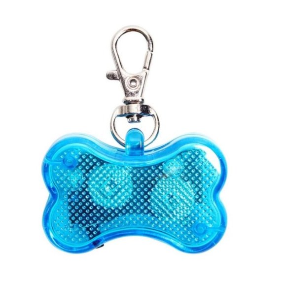 LED Safety Light Name Tag Bone Shaped Pendant Dog - Picture 7 of 13